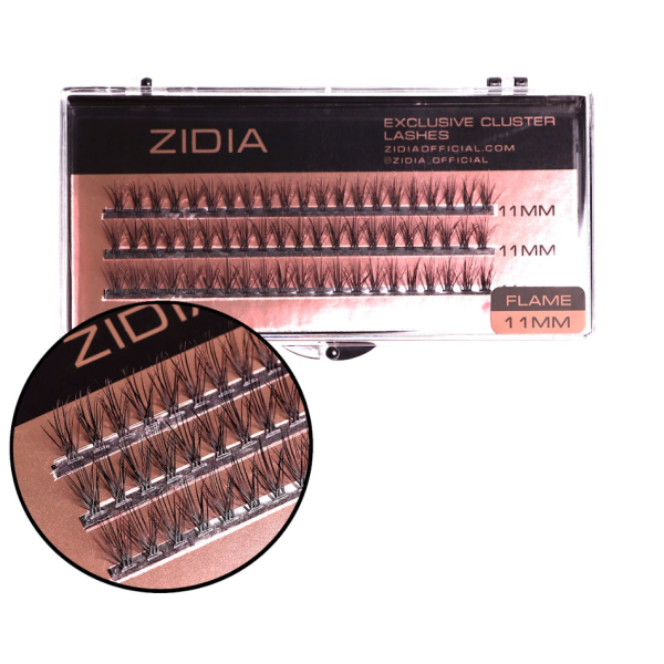 Вії пучкові (3 стрічки, розмір 11 мм) Cluster lashes flame series 0,10 (11mm)