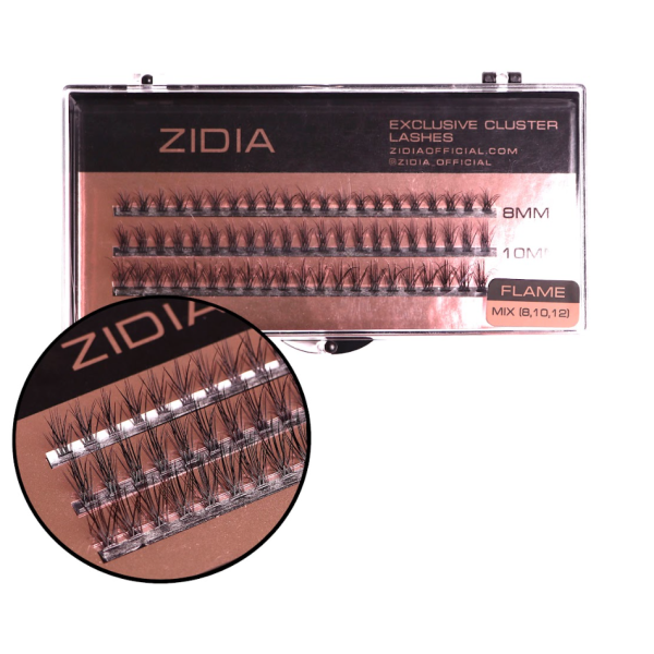 Вії пучкові (3 стрічки, розмір 8,10,12 мм) Cluster lashes flame series 0,10 mix (8,10,12mm)