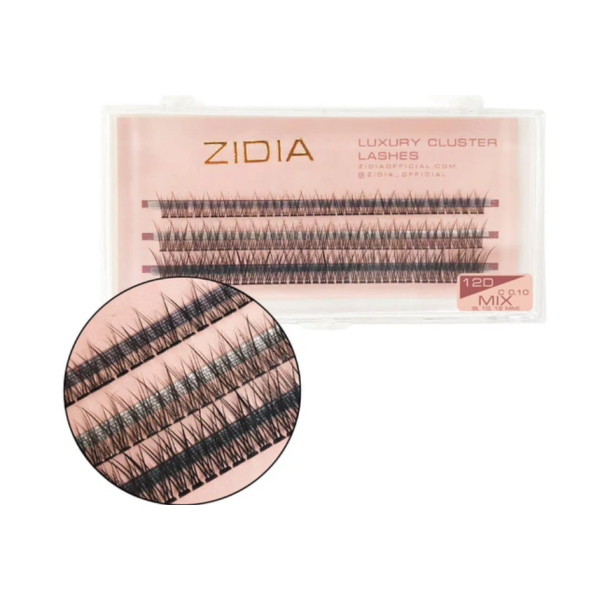 Вії пучкові (3 стрічки, розмір 8,10,12 мм) Cluster lashes fishtail 12d c 0,10 mix (8,10,12mm)