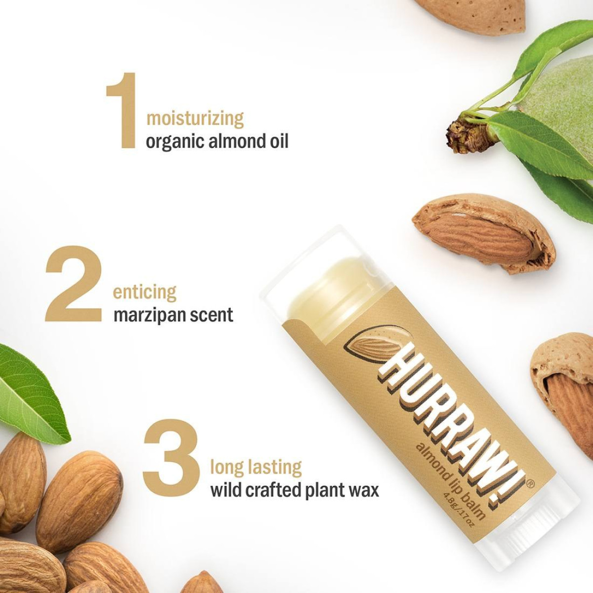 Бальзам для губ з ароматом мигдалю Lip balm stick Almond