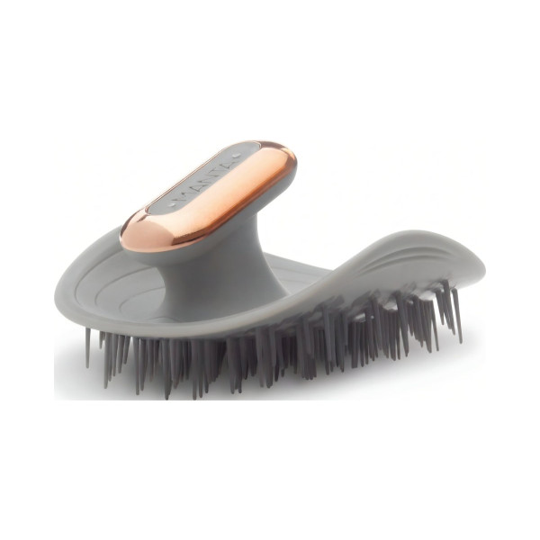 Вібруюча масажна щітка для шкіри голови та волосся з тримачем Pulse brush Grey