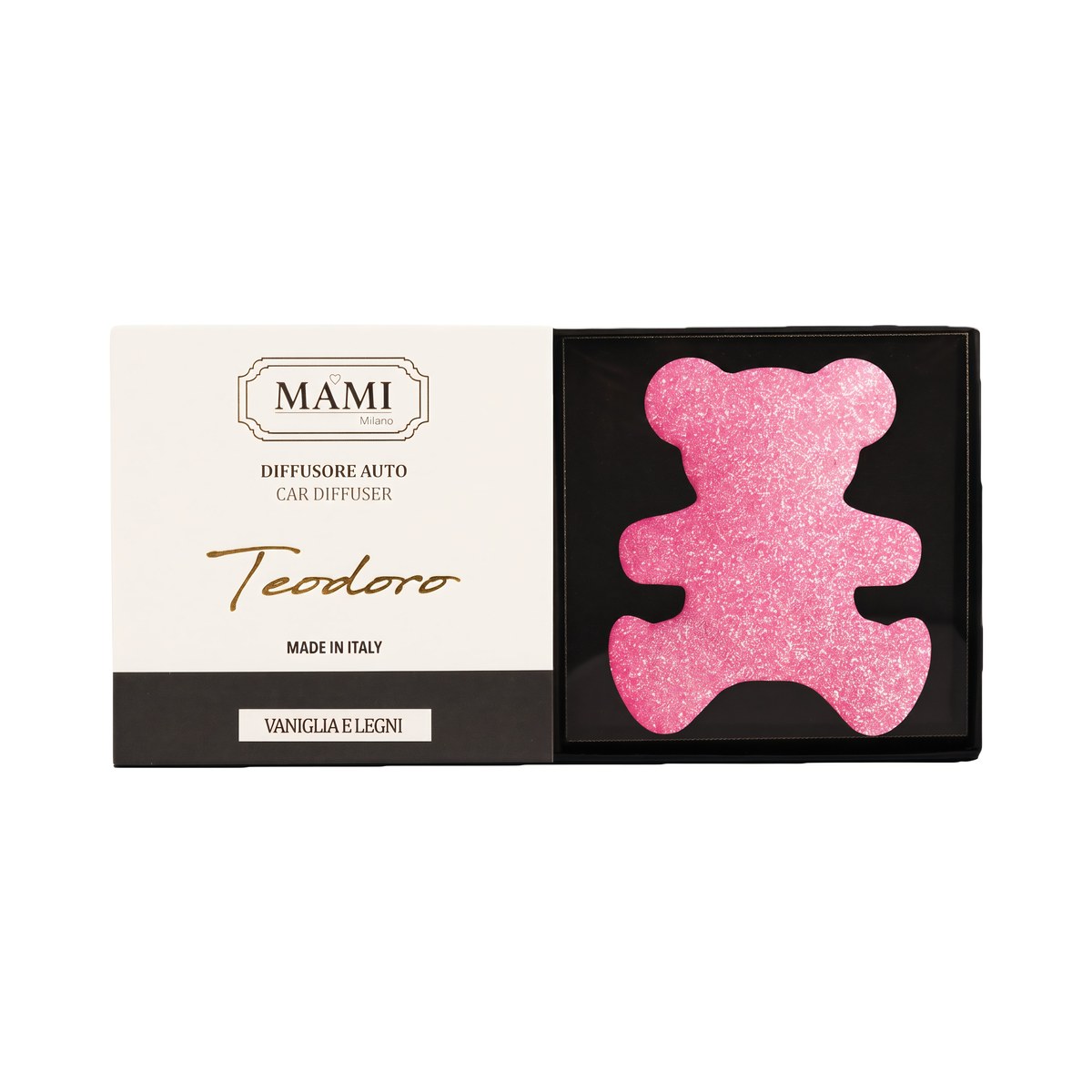 Аромат в авто Car set holder + refill teodoro Pink glitter vaniglia e legni
