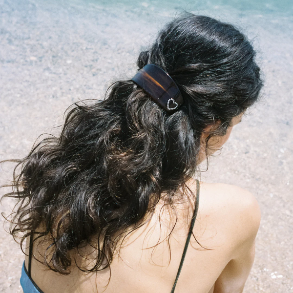 Заколка-краб для волосся Ponytail barrette in Tortoise heart
