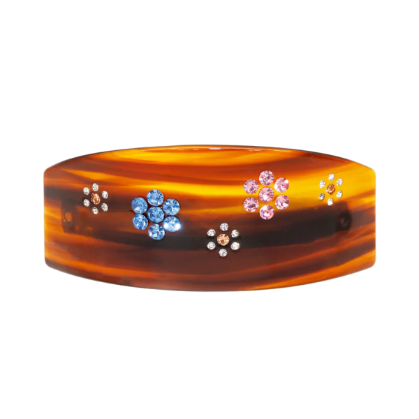 Заколка-краб для волосся Ponytail barrette in Tortoise daisy
