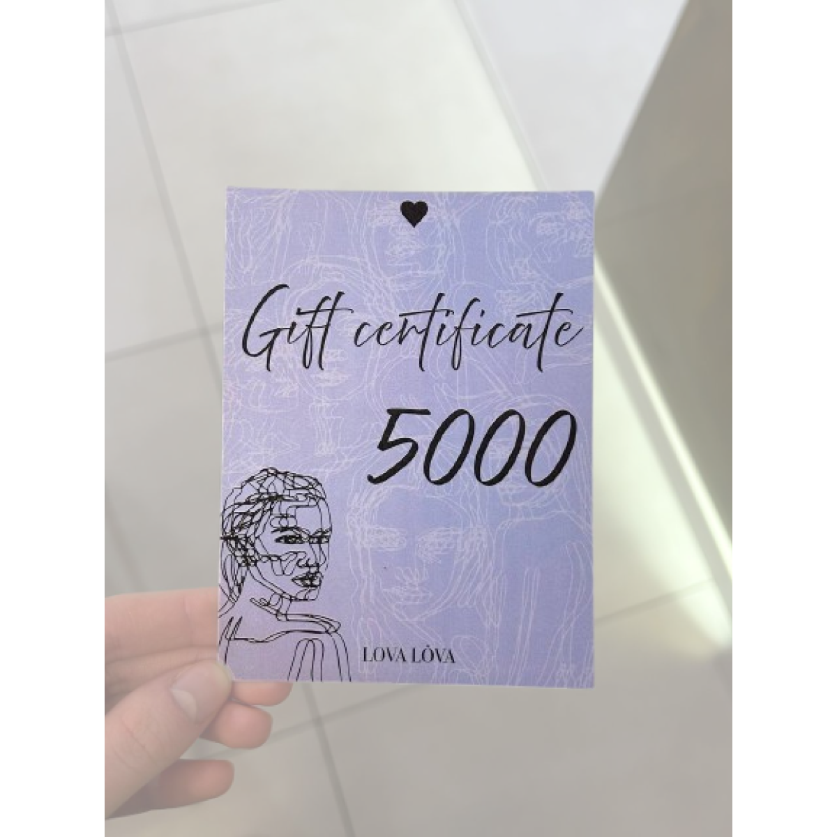 Карта номіналом 5000 Подарункова клубна карта Lova Lova