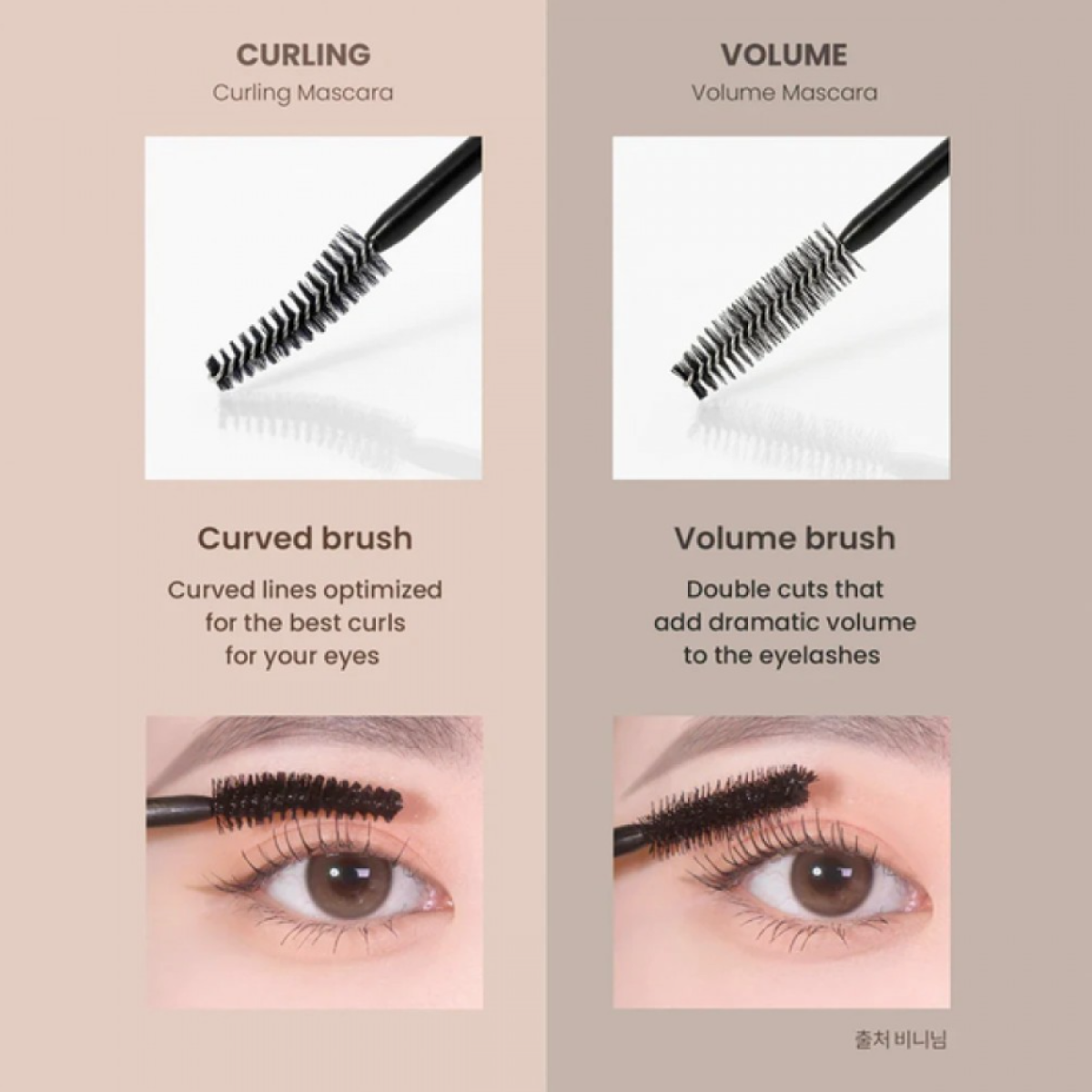 Туш для вій підкручуюча коричнева Dailism smudge stop mascara classic curling