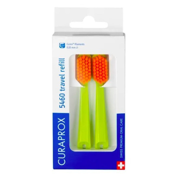 Запасні щітки для дорожнього набору Refill brush head for travel set Green