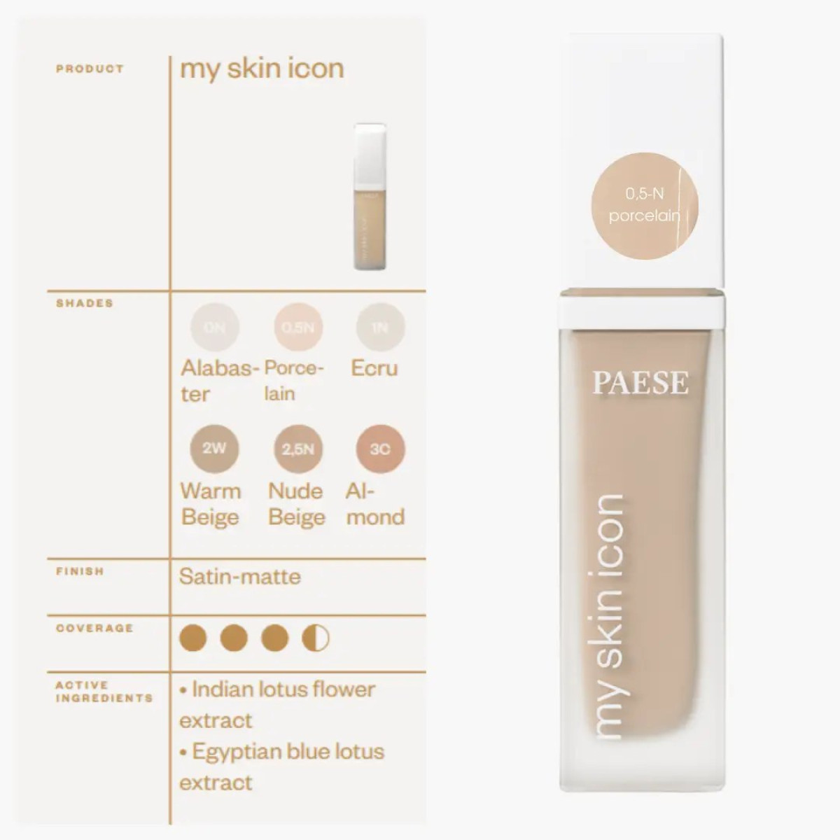 Тональний крем Face foundation my skin icon 0,5n Porcelain