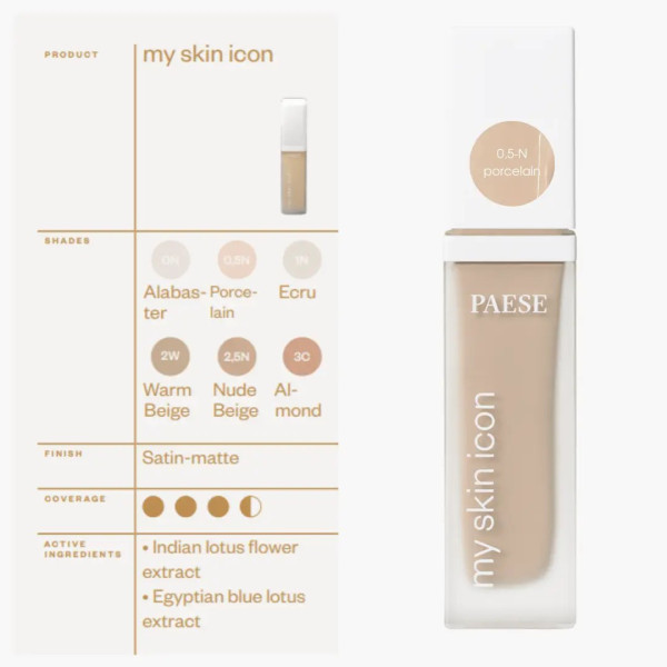 Тональний крем Face foundation my skin icon 0,5n Porcelain
