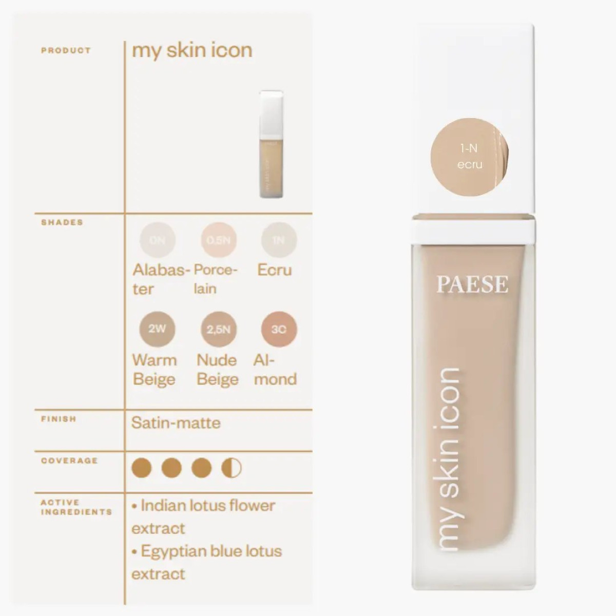 Тональний крем Face foundation my skin icon 1n Ecru