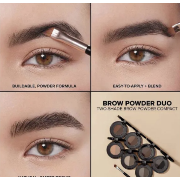 Пудра тіні для брів Brow powder duo Medium brown