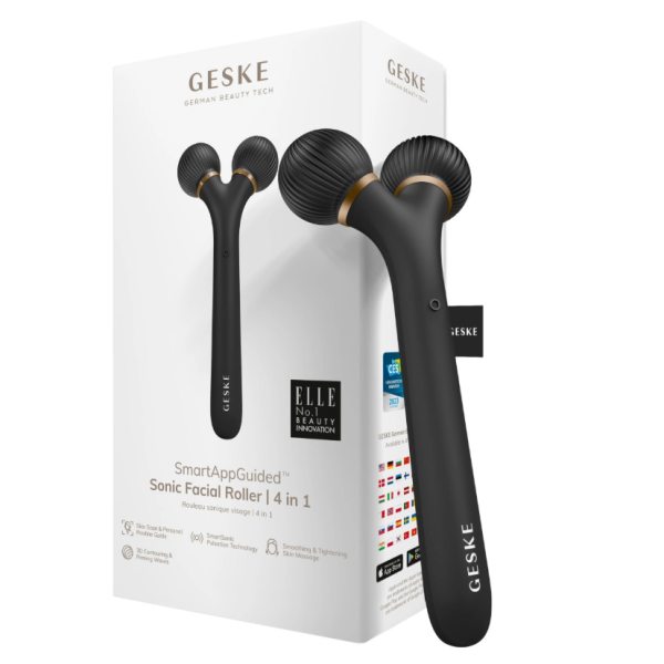 Електронний звуковий ролик для обличчя Sonic facial roller 4 in 1 grey