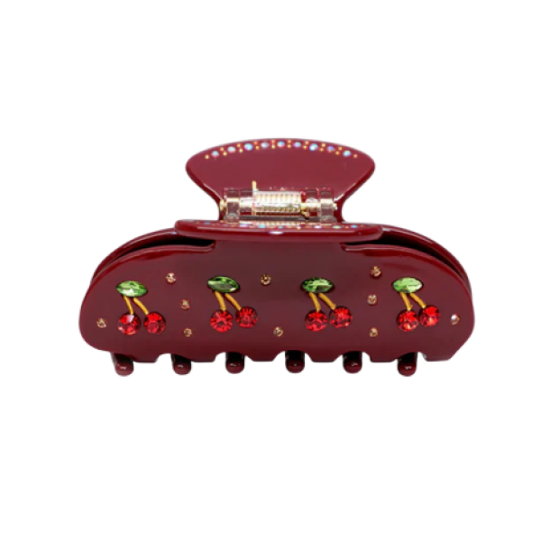 Заколка-краб для волосся Sweetheart clip in Bordeaux cherry pie