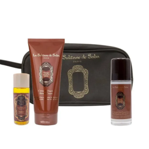 Набір подарунковий (дезодорант+крем гель для душу+олійка) Gift set Ayurvedique, ambra vanille patchouli