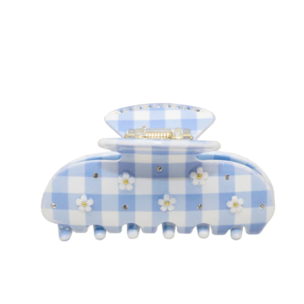 Заколка-краб для волосся Sweetheart clip in Daisy blue picnic