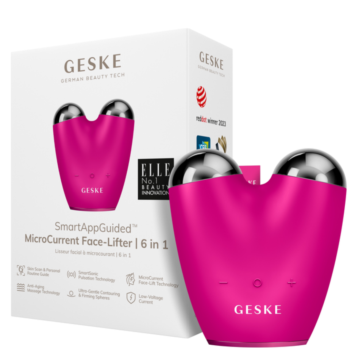 Мікрострумовий підтягувач обличчя Microcurrent Face-Lifter 6 в 1 Magenta