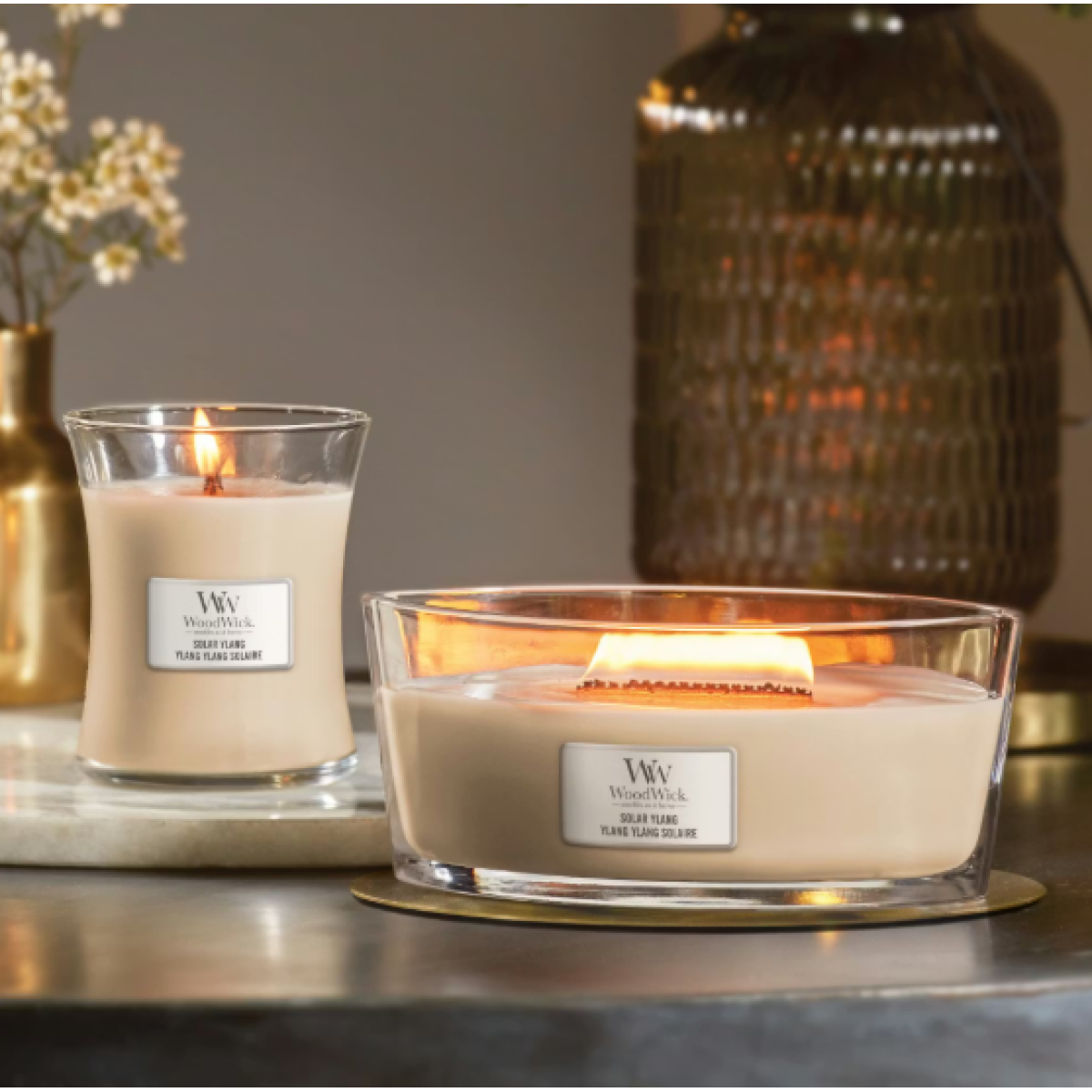 Ароматична свічка з ароматом іланг-ілангу і туберози Large candle Solar ylang