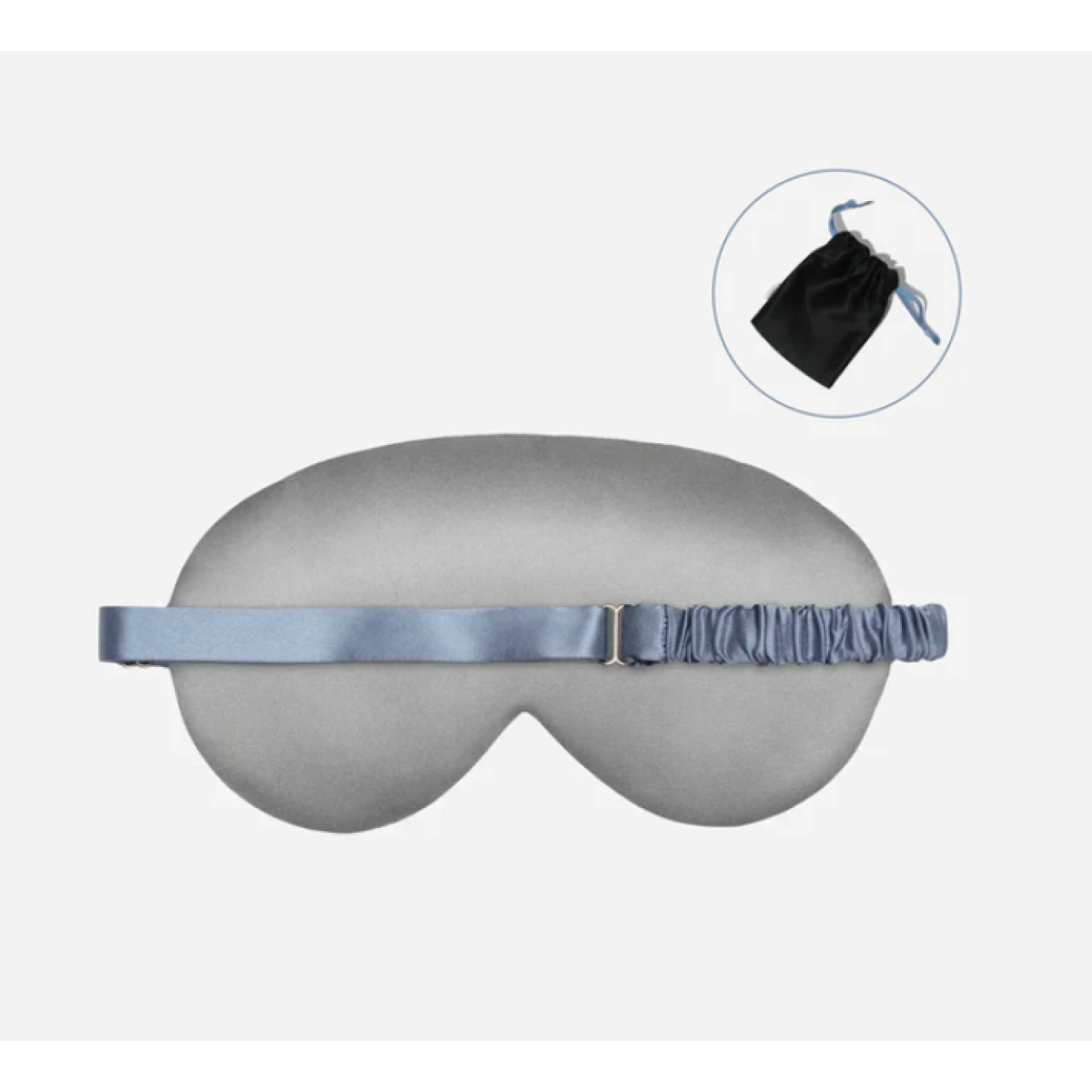 Шовкова маска для сну Silk sleep mask Stone grey