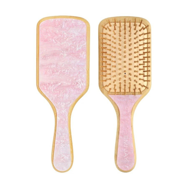Бамбукова щітка для волосся Bamboo paddle brush in pink chantilly