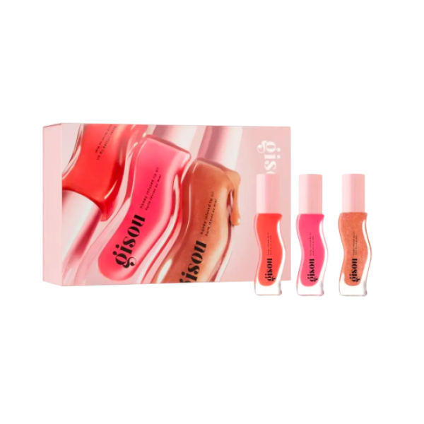 Лімітований продарунковий набір з трьох блисків для губ Honey infused lip oils gift set