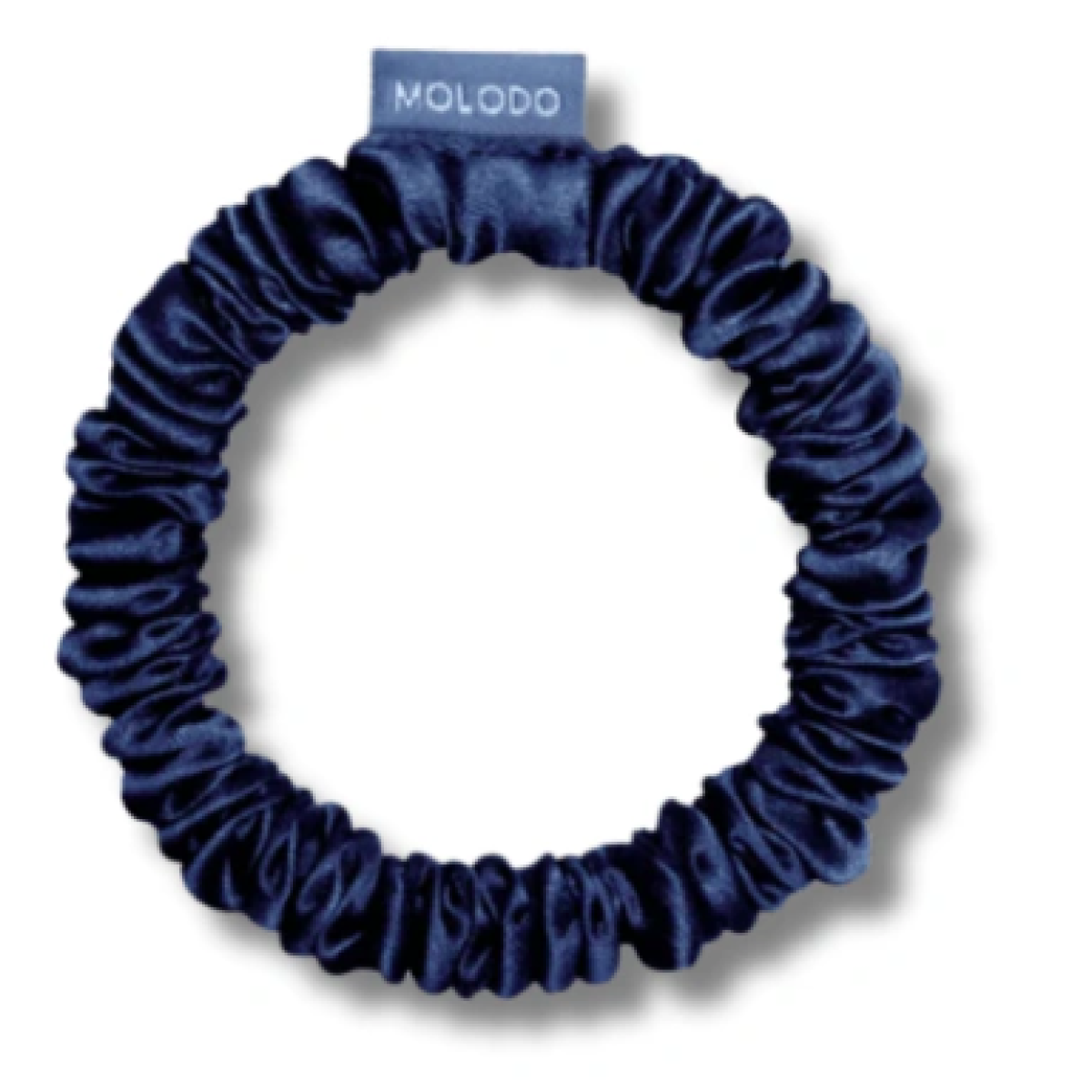 Шовкова резинка тонка Silk slim scrunchie Deep sea