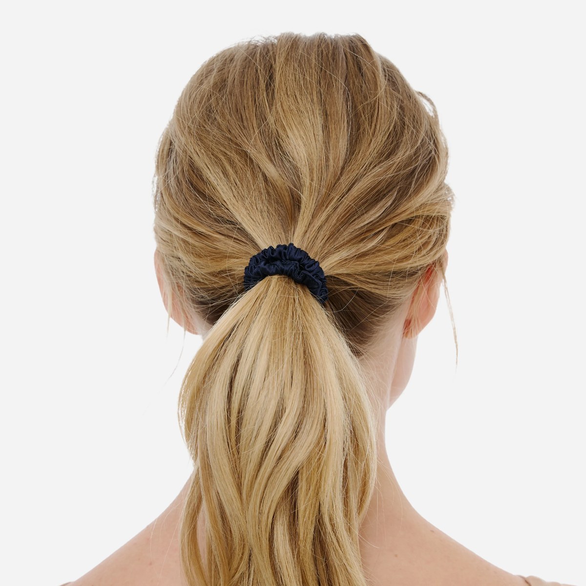 Шовкова резинка тонка Silk slim scrunchie Deep sea