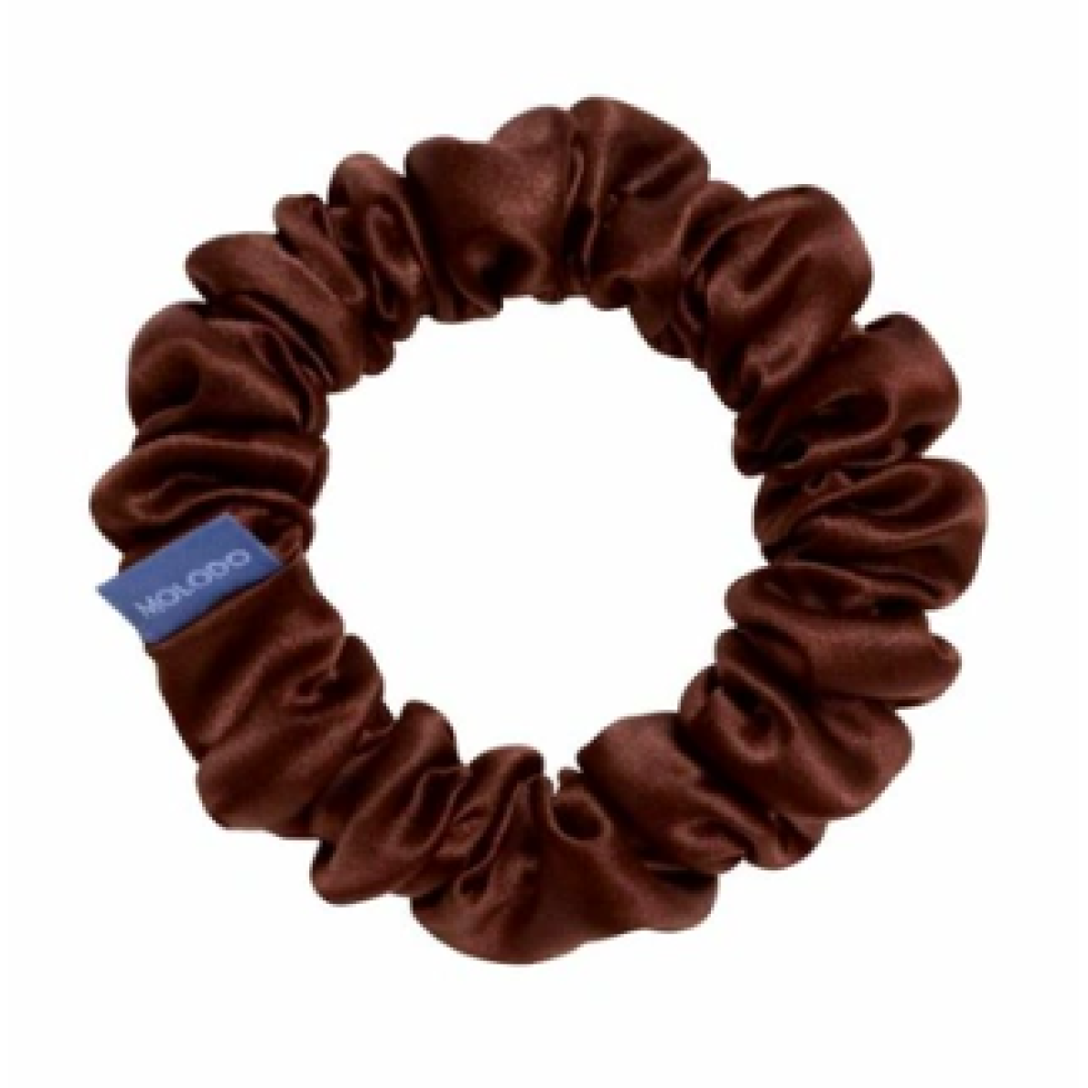 Шовкова резинка середнього розміру Silk scrunchie midi Brown