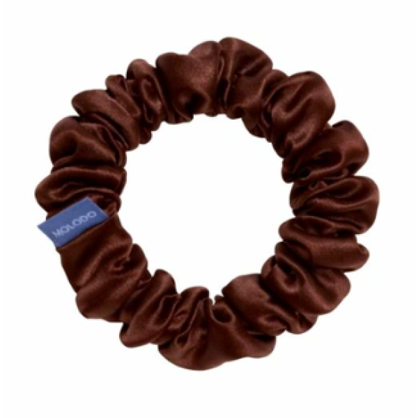 Шовкова резинка середнього розміру Silk scrunchie midi Brown