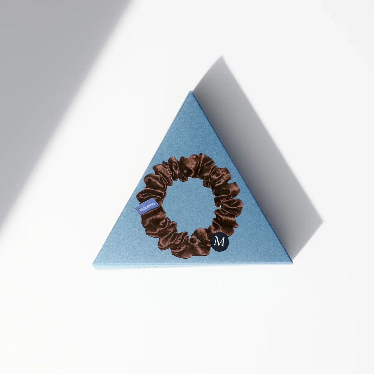 Шовкова резинка середнього розміру Silk scrunchie midi Brown