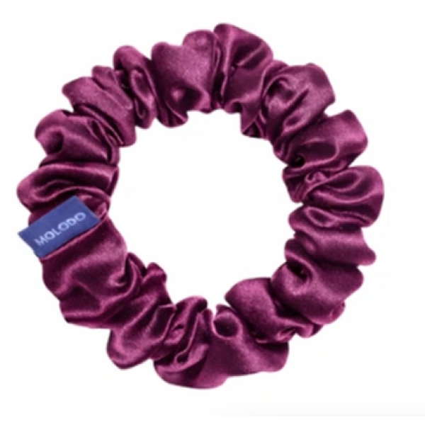 Шовкова резинка середнього розміру Silk scrunchie midi Plum