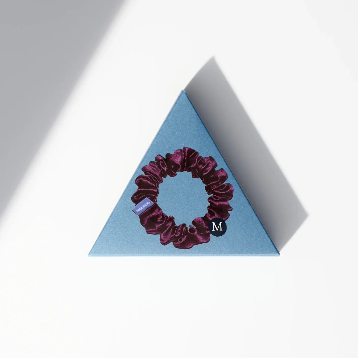 Шовкова резинка середнього розміру Silk scrunchie midi Plum