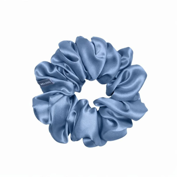 Шовкова резинка великого розміру Silk scrunchie large Blue