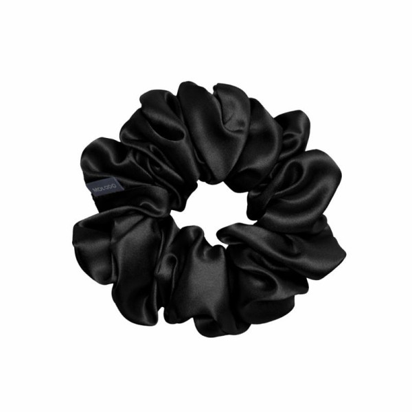 Шовкова резинка великого розміру Silk scrunchie large Black