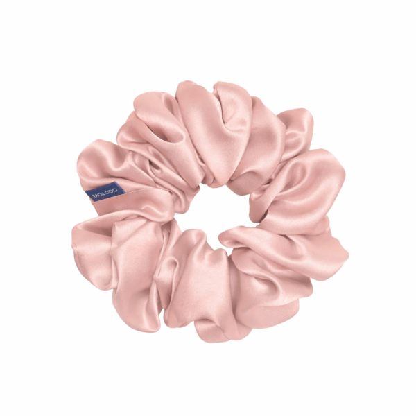 Шовкова резинка великого розміру Silk scrunchie large Pink