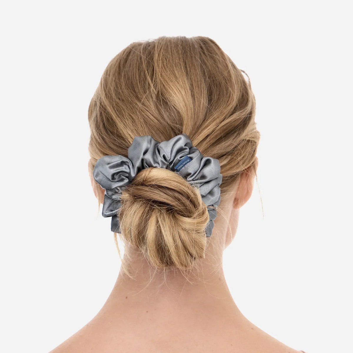Шовкова резинка великого розміру Silk scrunchie large Grey
