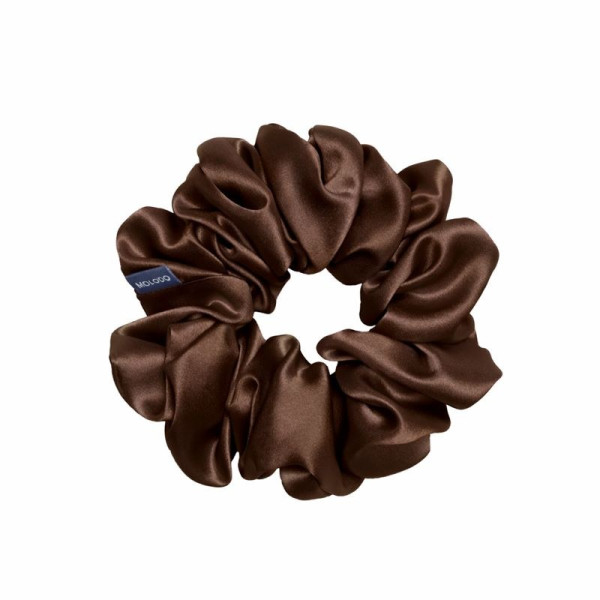 Шовкова резинка великого розміру Silk scrunchie large Brown