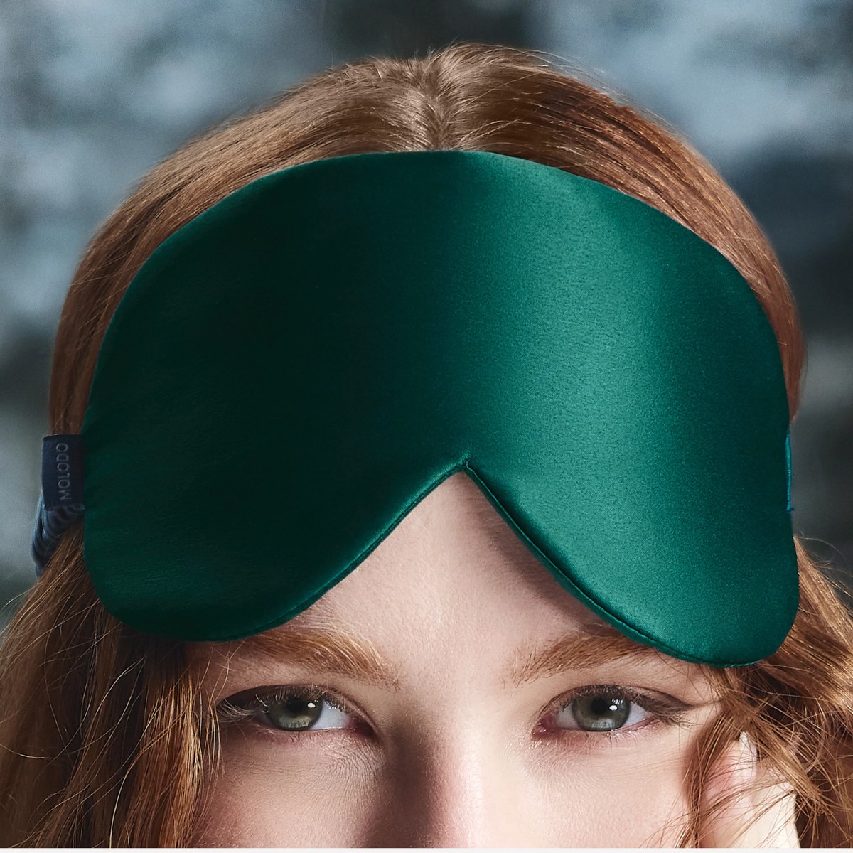 Шовкова маска для сну Silk sleep mask Evergreen