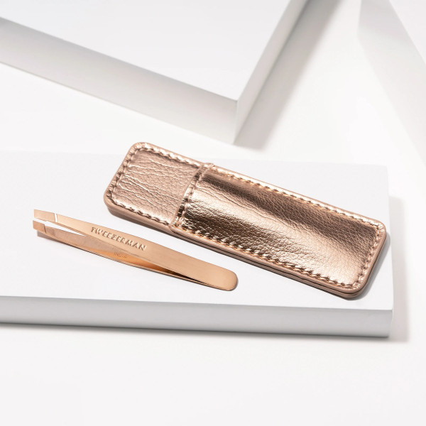 Пінцет для брів у міні форматі Brow slant tweezer mini Rose gold