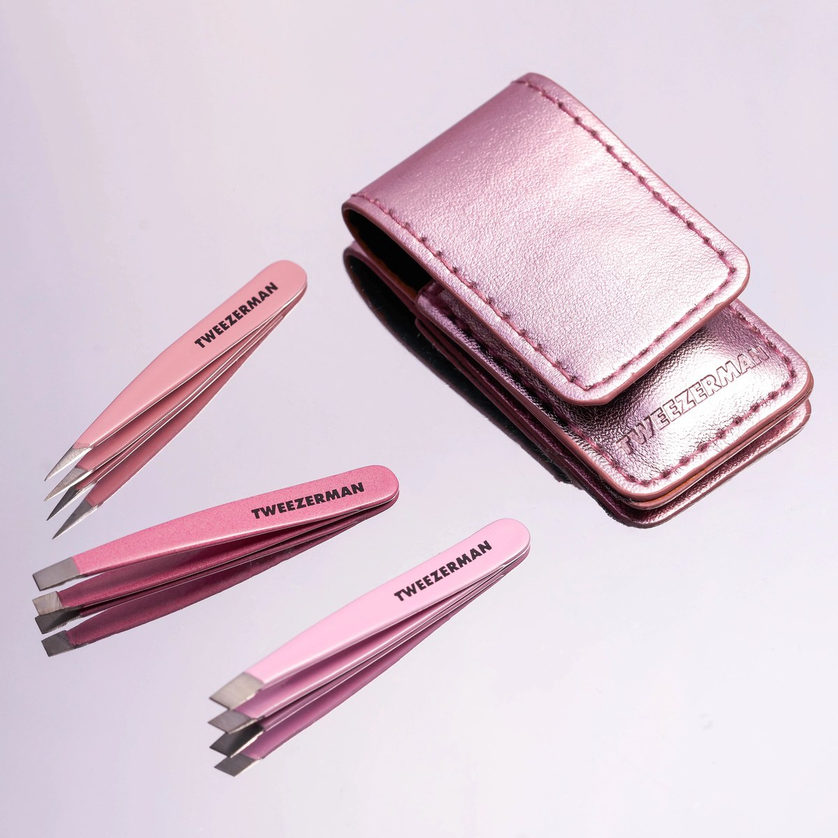 Набір пінцетів для брів у міні форматах Brow slant tweezer set 3pcs Micro mini