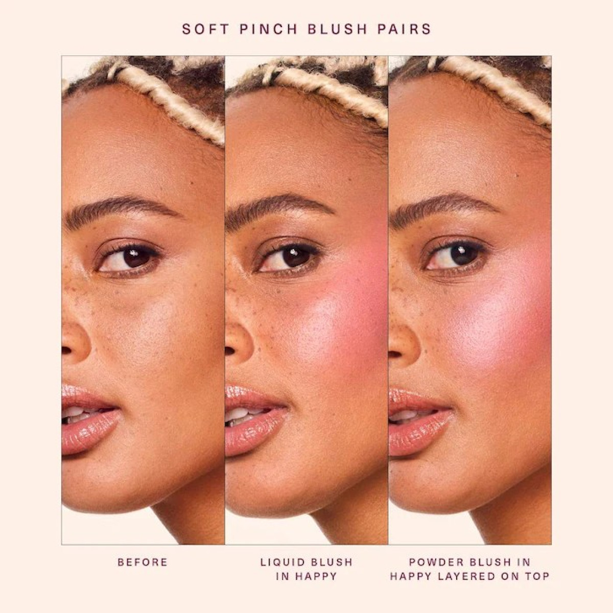Запечені рум'яна для обличчя Soft pinch luminous powder blush Happy