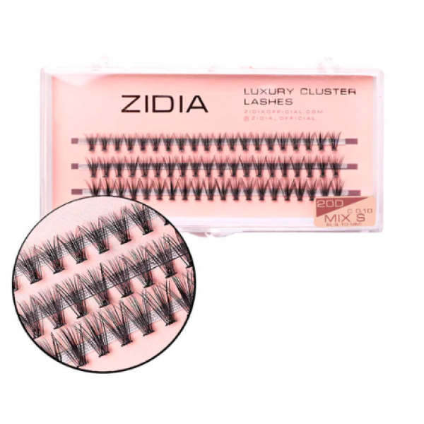 Вії пучкові (3 стрічки, розмір 8,9,10 мм) Cluster lashes 20d mix (8,9,10mm)