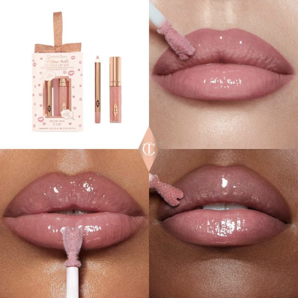 Подарунковий набір для губ Glossy lip kit Pillow talk fair