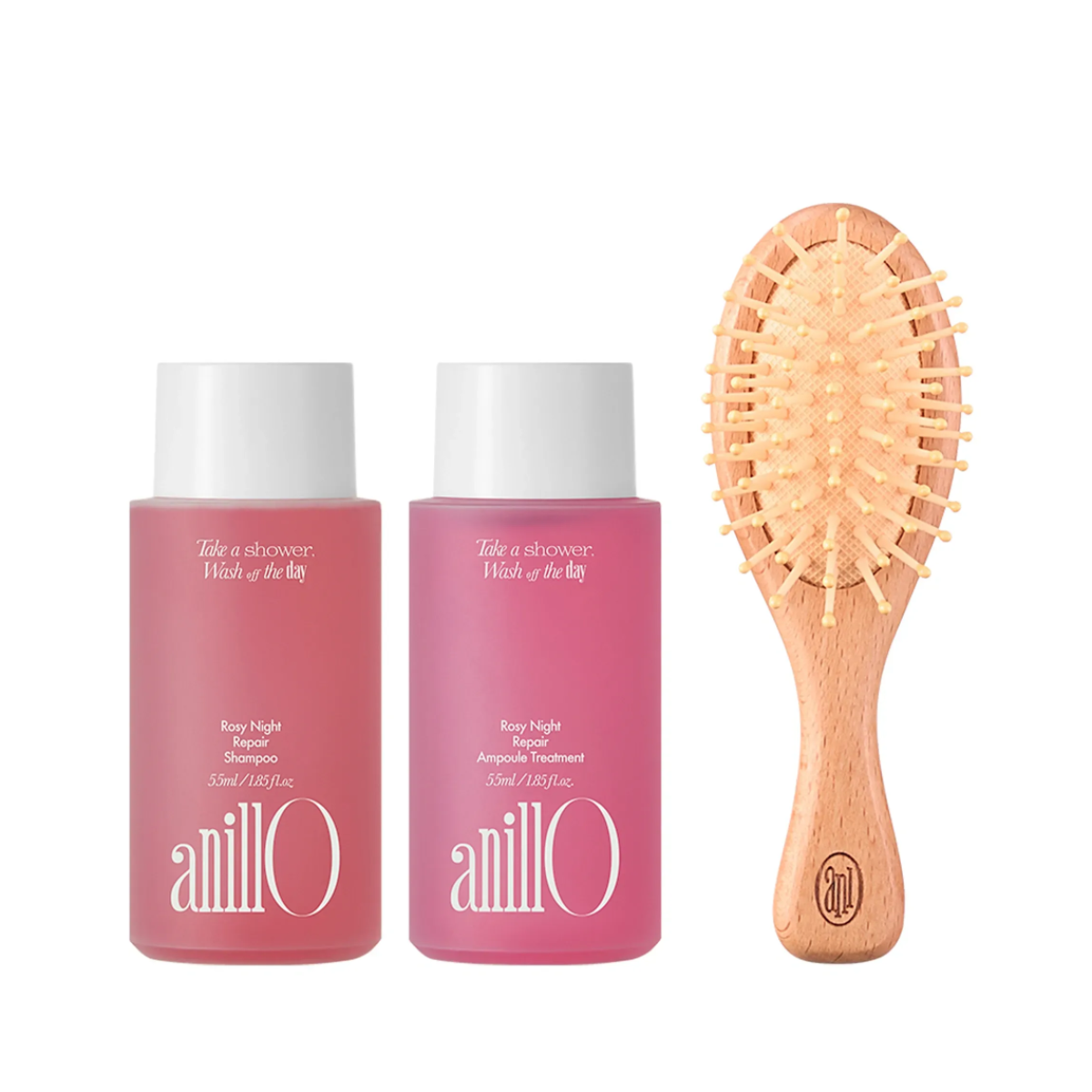 Набір для волосся Rosy night hair and brush set