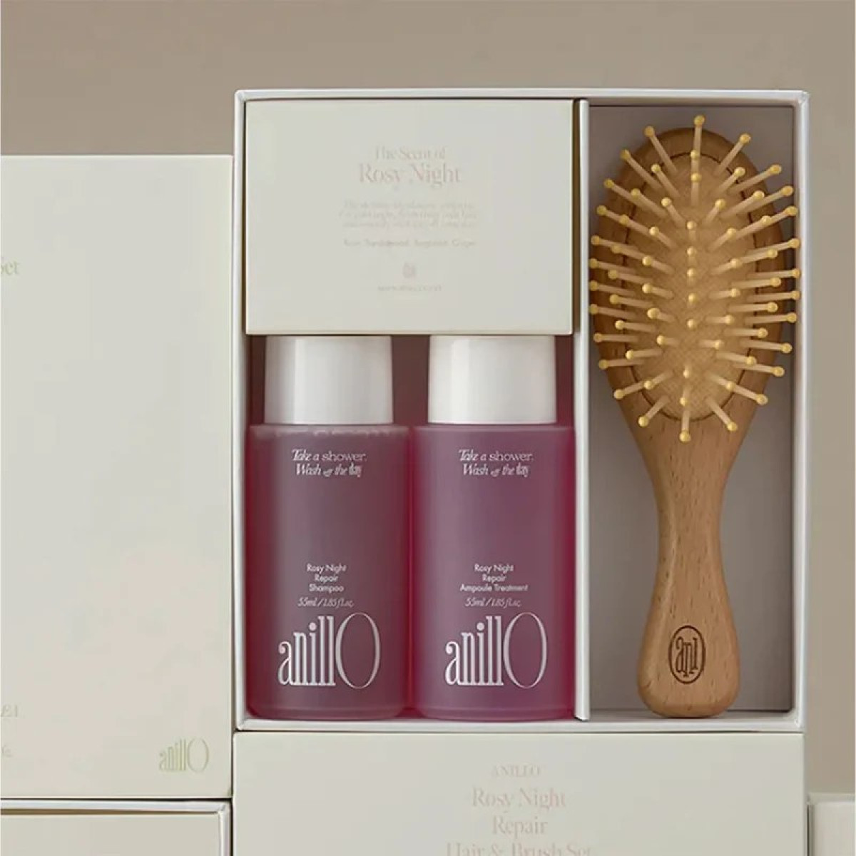 Набір для волосся Rosy night hair and brush set