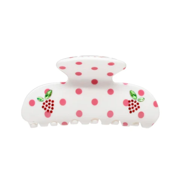 Заколка-краб для волосся Sweetheart clip in Coconut berry dot