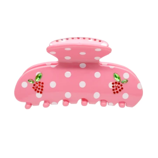 Заколка-краб для волосся Sweetheart clip in Lychee berry dot