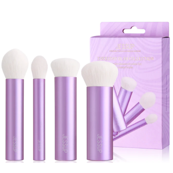 Набір пензликів для макіяжу Brush set luxury purple everyday (4pcs)