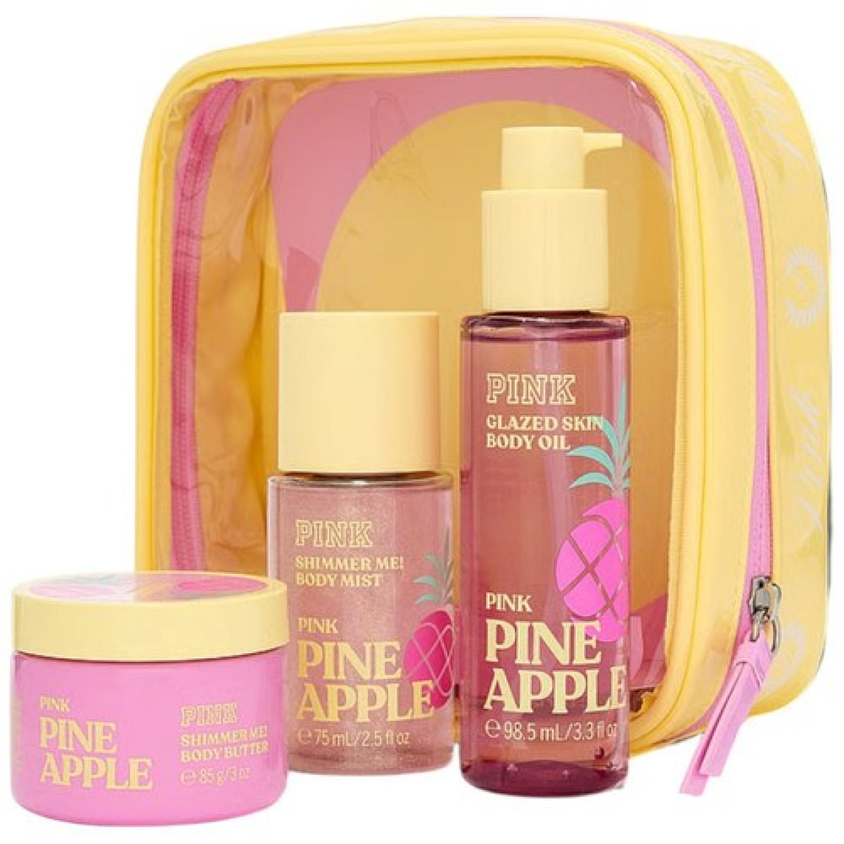 Подарунковий набір для тіла Let's glow away shimmer set mini Pineapple
