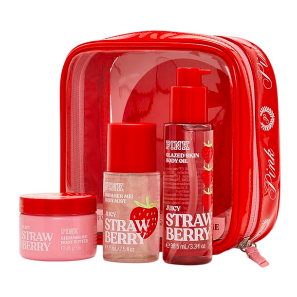 Подарунковий набір для тіла Let's glow away shimmer set mini Strawberry