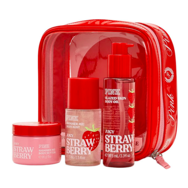Подарунковий набір для тіла Let's glow away shimmer set mini Strawberry